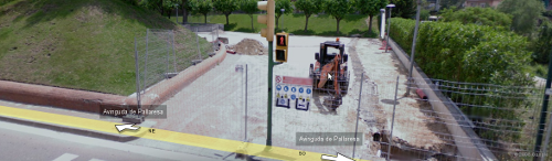 Imagen de las obras del skate park, ofrecida por googlemaps