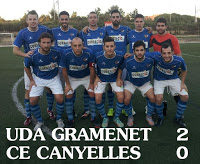 EXCELENTE VICTORIA DE LA GRAMENET ANTE EL CANYELLES (2-0). General