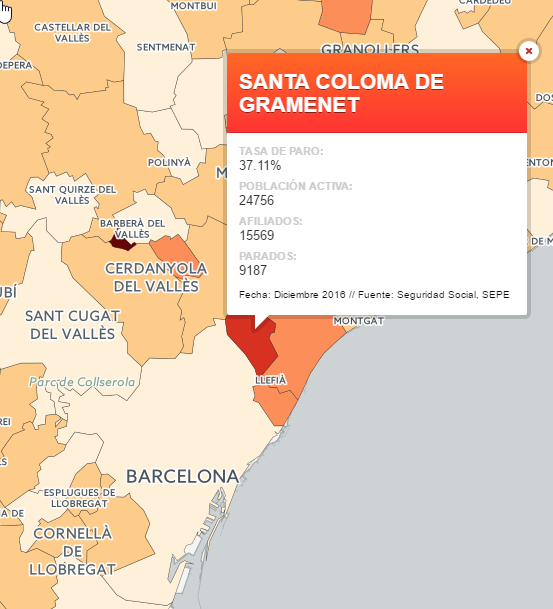 Mapa de la Tasa de Paro por municipios en España _ Mapa del Paro