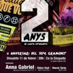 Aquest dissabte 2n aniversari del SEPC Gramenet amb la diputada Anna Gabriel Aquest dissabte 2n aniversari del SEPC Gramenet amb la diputada Anna Gabriel